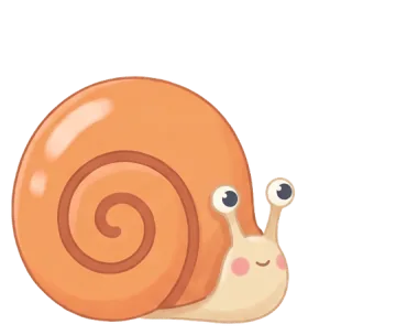 Colimo, l’escargot orange, qui sort la tête de sa coquille